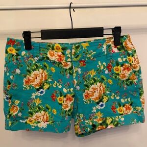 Dear John Floral Cuffed Shorts Size 26 Boho Summer Mid Rise